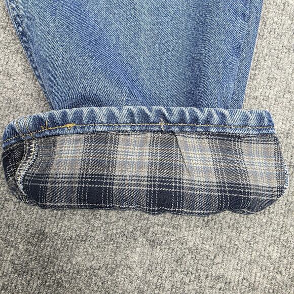 Carhartt Jeans Mens 36x32 Blue Flannel Lined Relaxed Fit B172 DST Denim Workwear - Picture 8 of 16